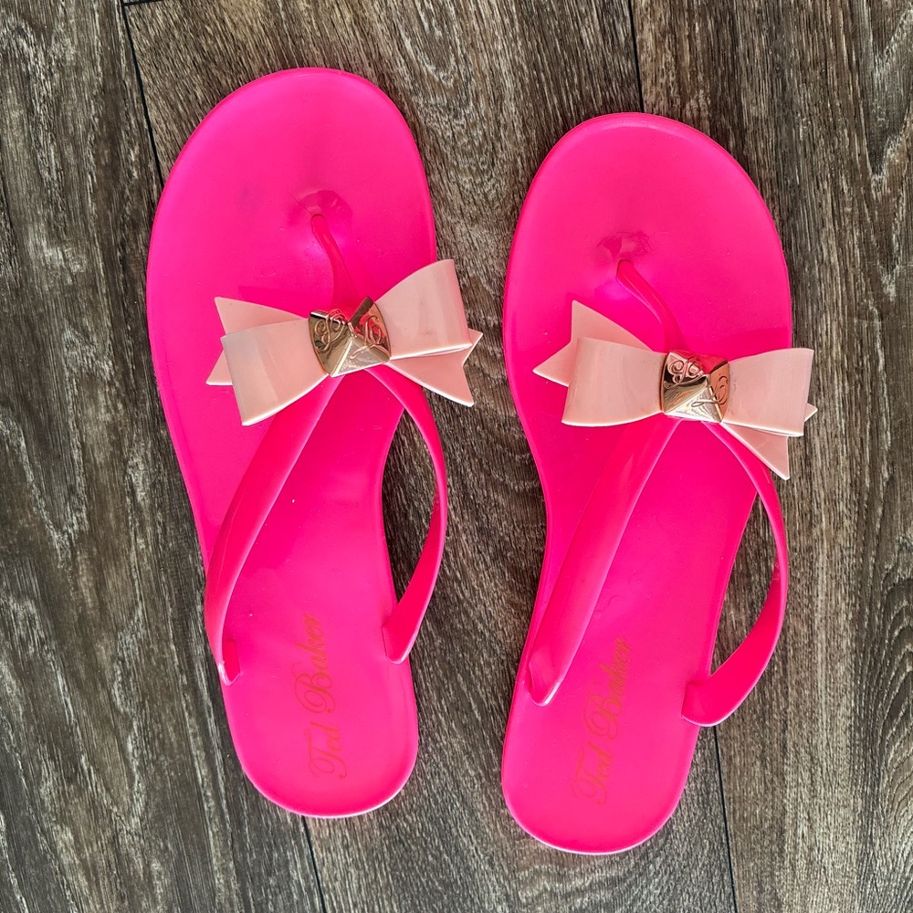 Ted Baker Neon Pink Sandals with Bow